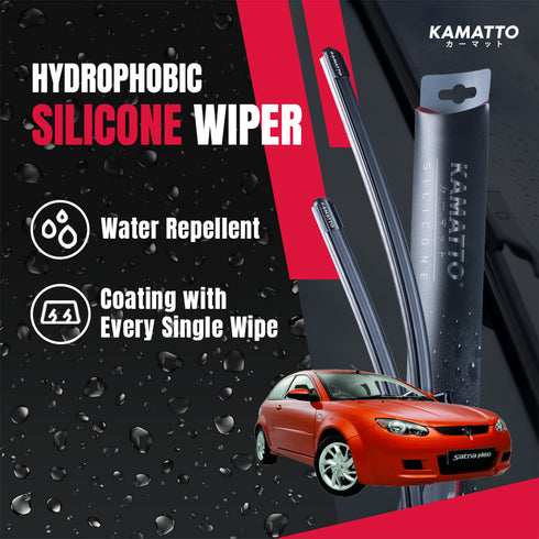 Kamatto Wiper Proton Satria Neo (2006-2015) Hydrophobic Silicone Water Repelling Coating